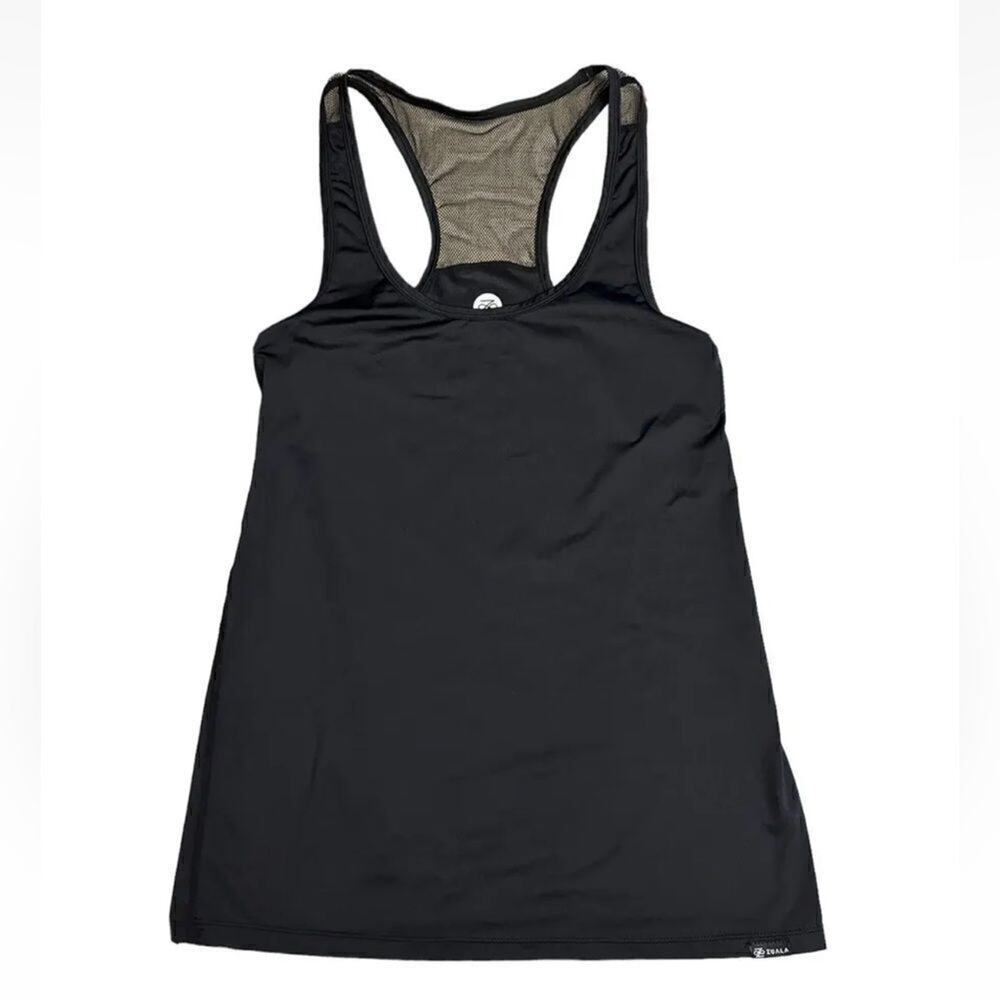 ZUALA Athletic Top Womens Medium Tank Top Black Racerback Fitted Fitness Gym